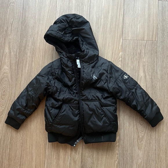Calvin Klein Other - Calvin Klein Charcoal Hooded Puffer Jacket Size 4